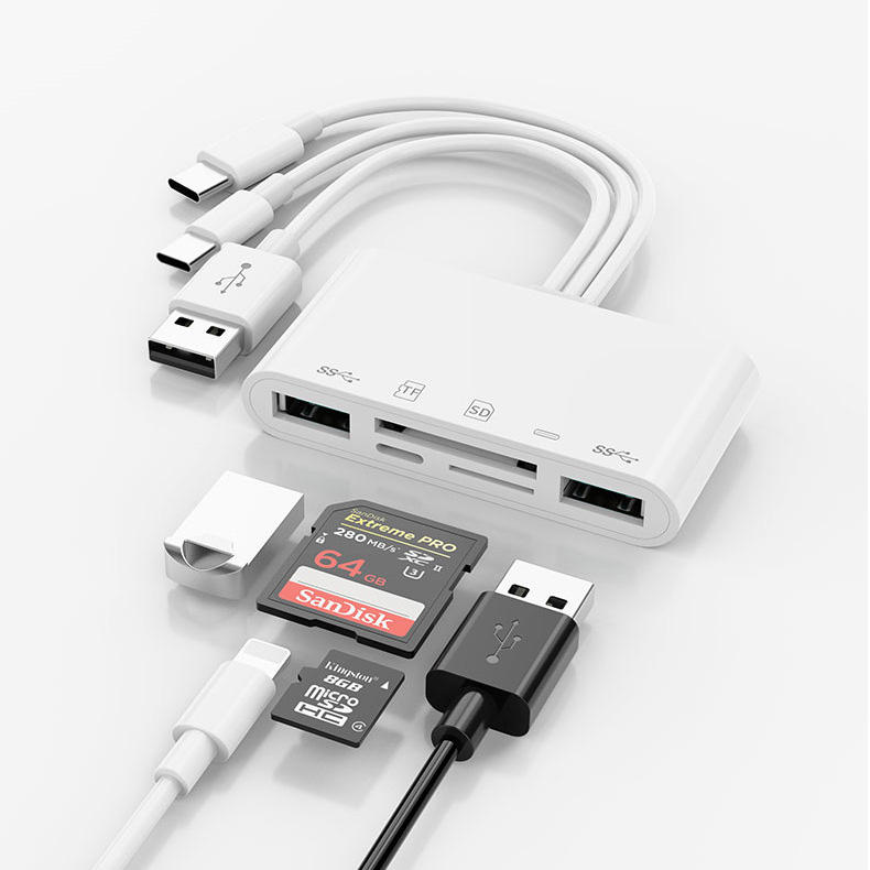 Hub USB multiport 5 en 3 / station d’accueil 3-en-1