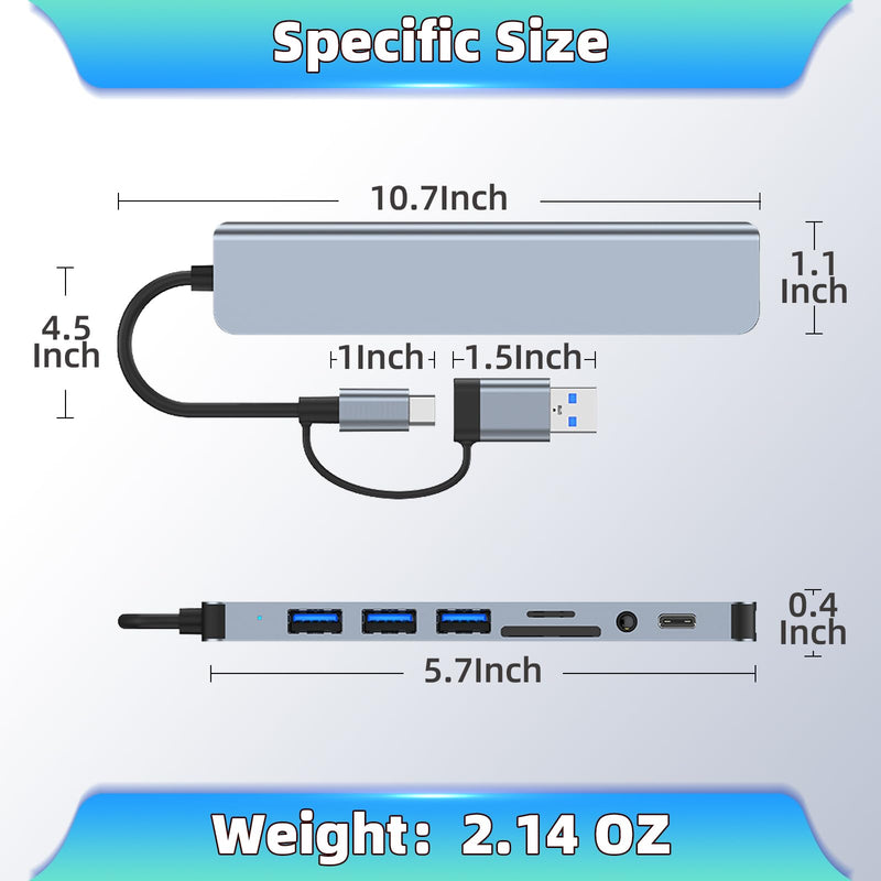 Hub USB-C 8-en-1 à double connecteur