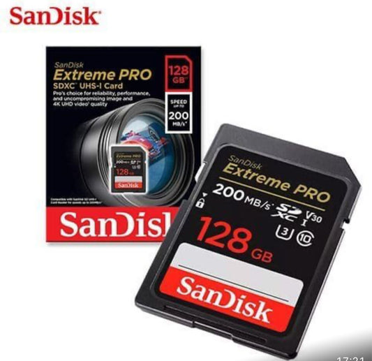 Carte mémoire SDXC Extreme Pro 128 Go – Vitesse Ultra-Rapide & Fiabilité Pro